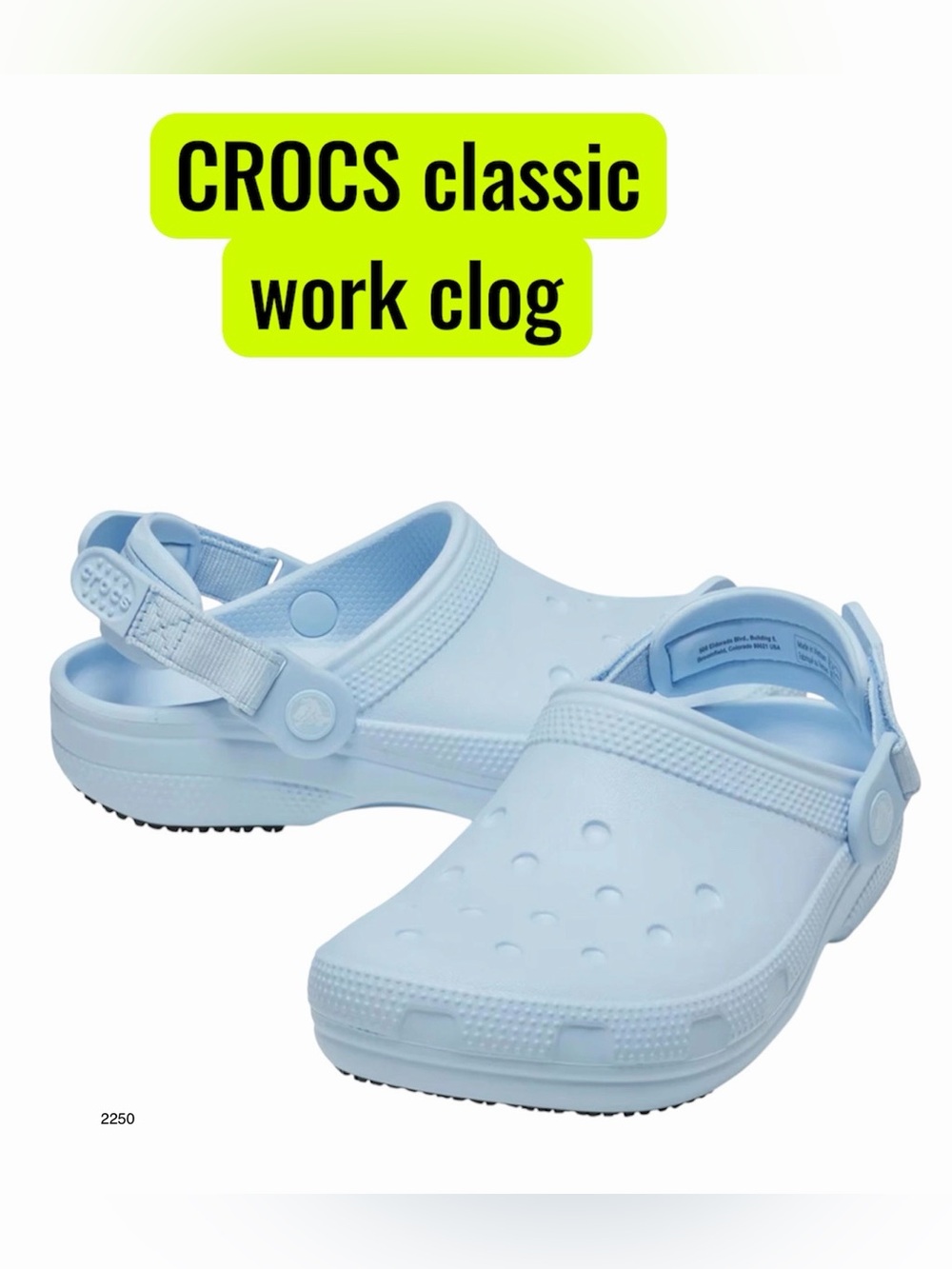 *new* CROCS classic work clog - Blue Frost